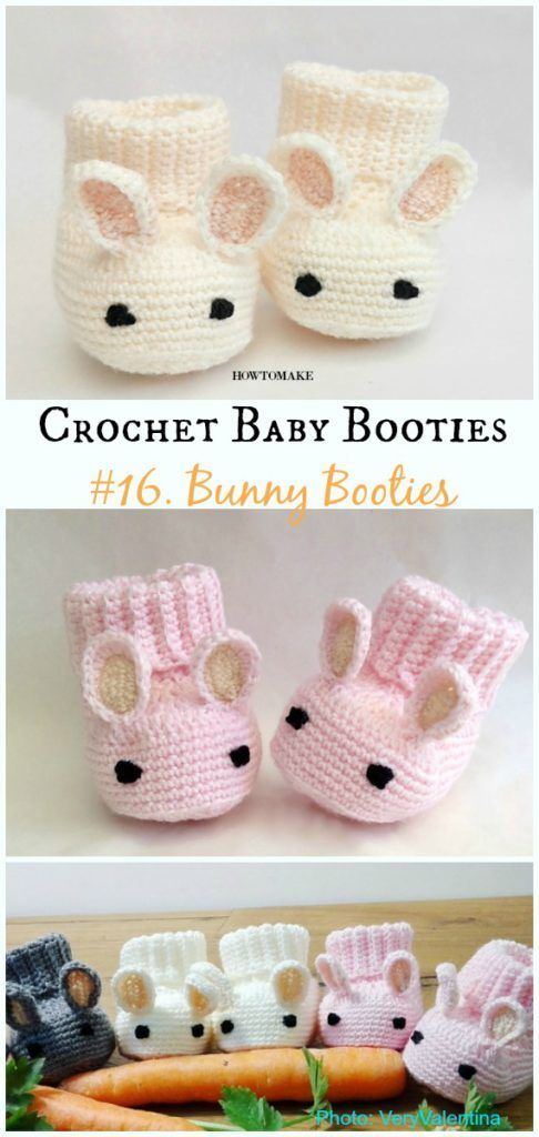 Baby Booties Free Crochet Patterns -   20 knitting and crochet baby booties ideas