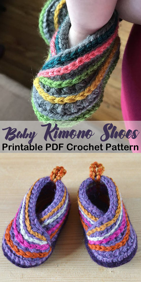Kimono Baby shoes Crochet Pattern -   20 knitting and crochet baby booties ideas