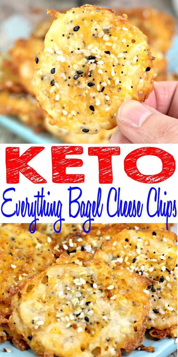Keto Chips- BEST Low Carb Everything Bagel Cheese Chip Recipe {Easy – Homemade} -   7 healthy recipes Low Carb mozzarella ideas