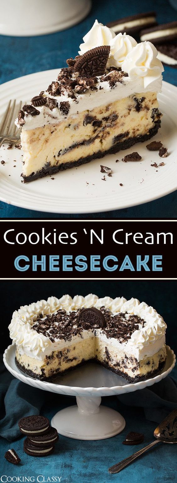 Cookies ‘N Cream Cheesecake -   8 desserts Oreo cheesecake ideas