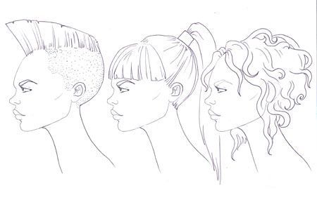 How to draw profile face -   8 hairstyles Drawing profile ideas