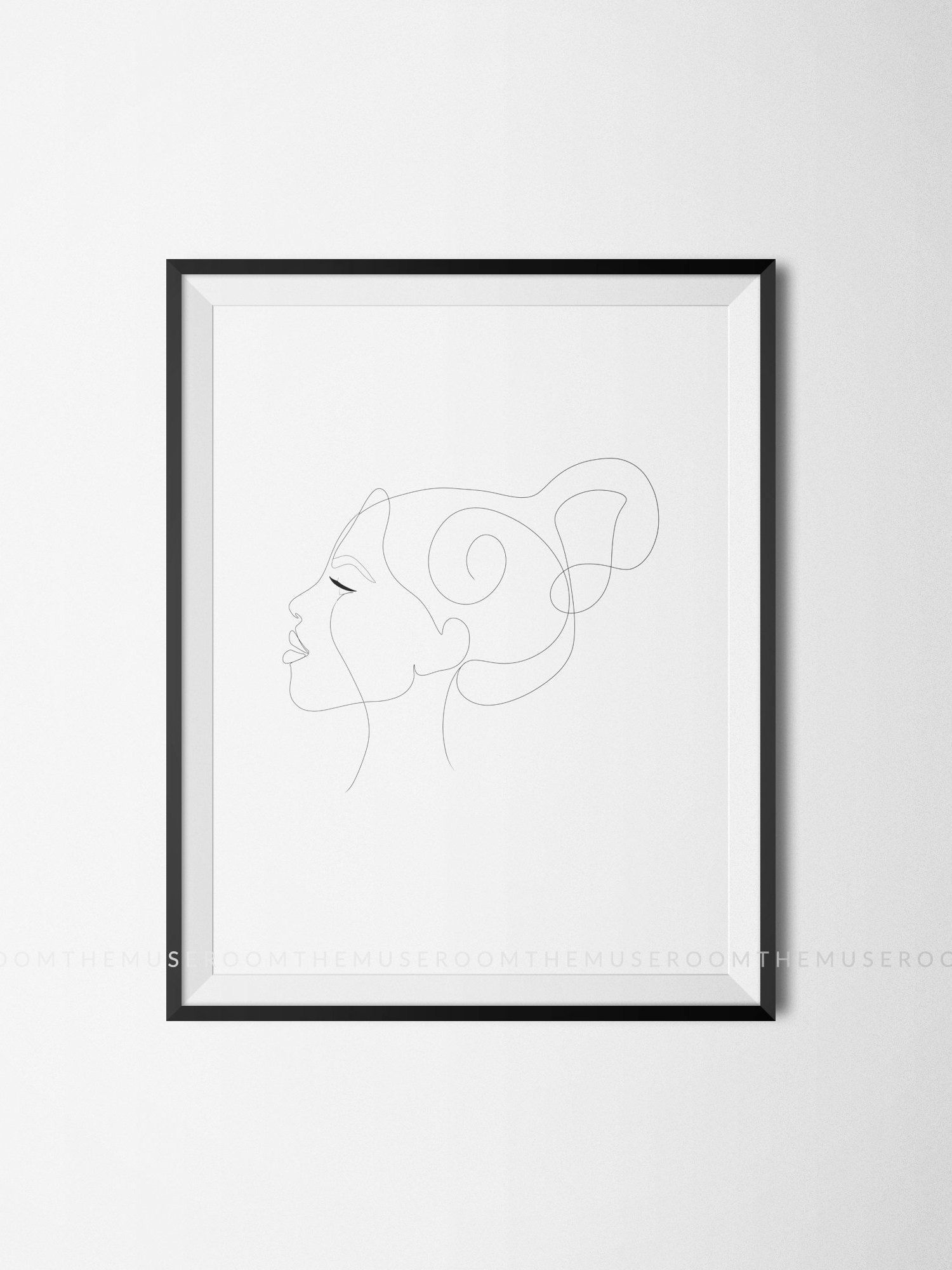 Line Drawing Poster, Single Line Drawing, Single Line Print, Abstract Line Art, Minimal Face Print, Side Profile Print, Hairstyle Print -   8 hairstyles Drawing profile ideas