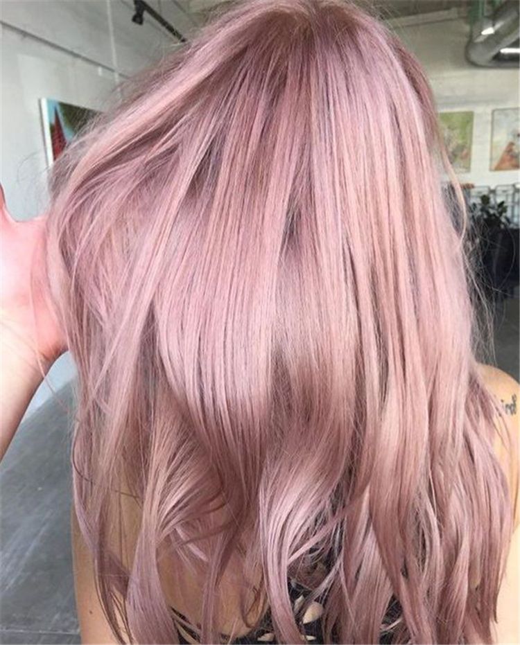 40 Gorgeous Rose Gold Hair Color Ideas For You - Page 31 of 40 -   9 dyed hair Rose Gold ideas