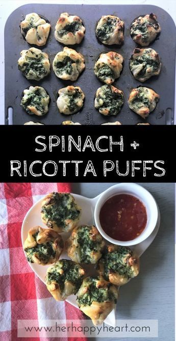 Rustic Spinach Ricotta Puffs (they're Italian-approved!) -   10 healthy recipes Spinach party appetizers ideas