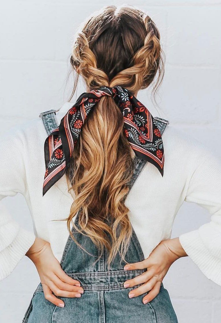 21 Pretty Ways To Wear A Scarf In Your Hair -   11 hair Easy straight ideas
