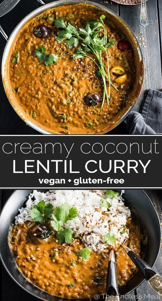 Creamy Coconut Lentil Curry -   11 healthy recipes Indian vegans ideas