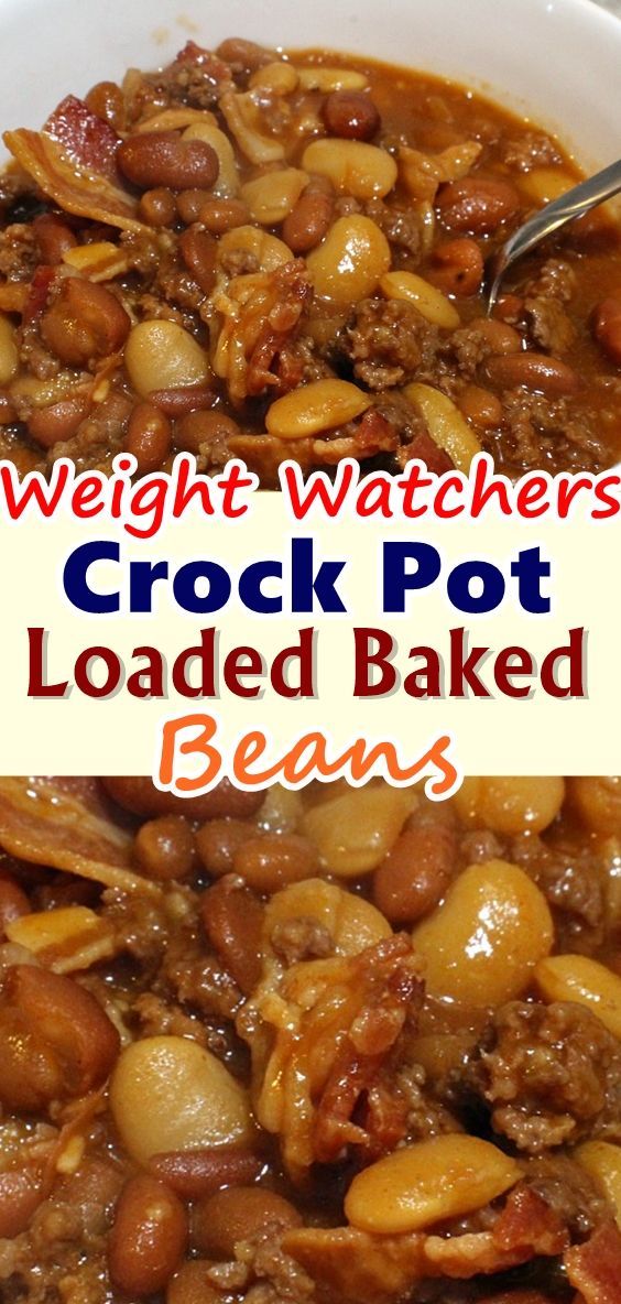 Crock Pot Loaded Baked Beans Recipe -   12 healthy recipes Summer crock pot ideas