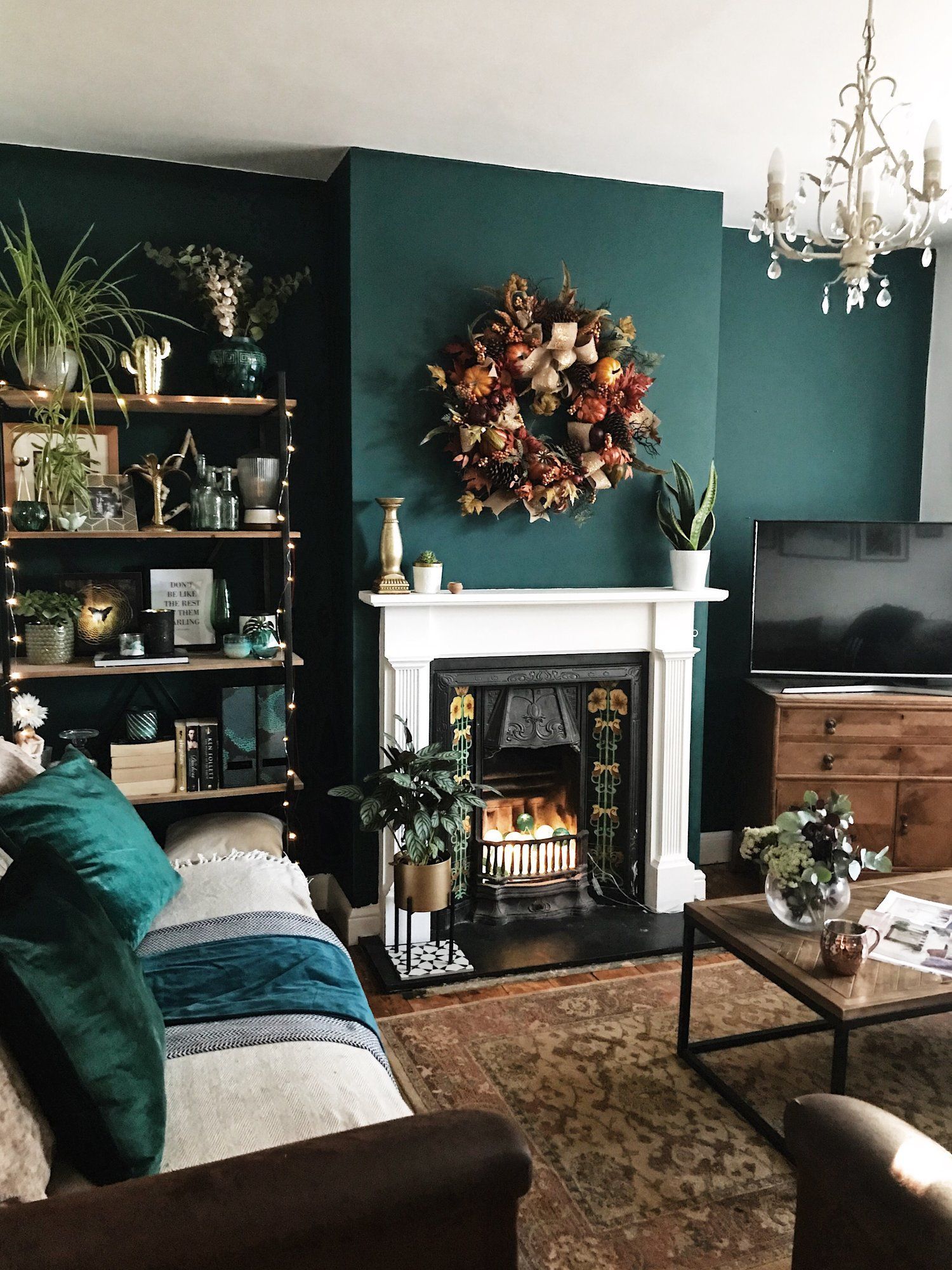 How To Use Dark Green in Your Living Room -   12 plants In Living Room rustic ideas