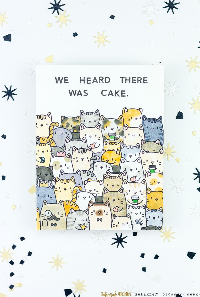 We Heard There Was Cake Kitty Birthday Card -   13 cake Drawing card ideas