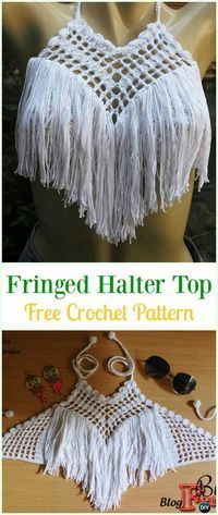 Crochet Summer Halter Top Free Patterns -   13 DIY Clothes Boho halter tops ideas