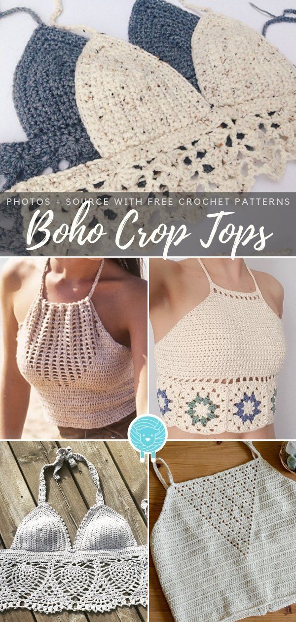 Boho Crop Tops Free Crochet Patterns -   13 DIY Clothes Boho halter tops ideas