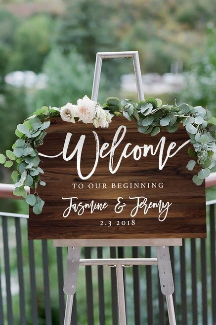 Timber Welcome Sign (DIY Print) -   14 wedding Church entrance ideas