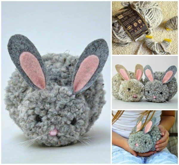 DIY Cute Easter Pom Pom Party Bunnies -   DIY