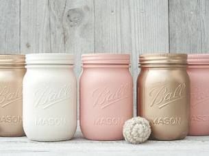 15 makeup Gold mason jars ideas