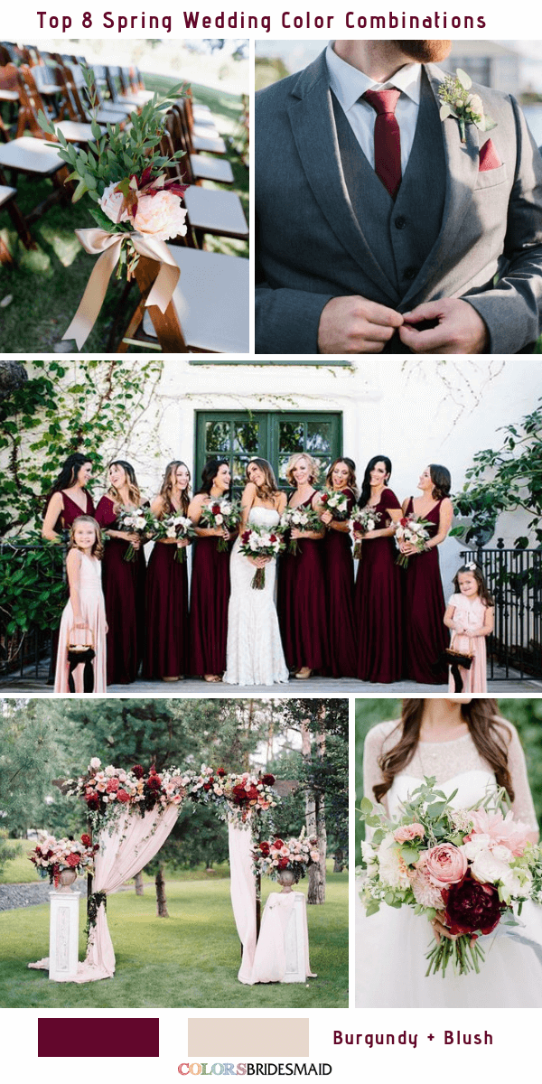 Refined Burgundy and Blush Spring Wedding Colors for 2019 -   16 wedding Burgundy theme ideas