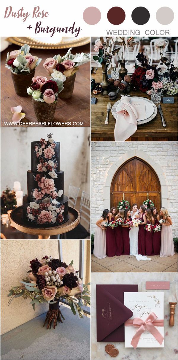 Top 6 Dusty Rose Wedding Color Palette Inspiration -   16 wedding Burgundy theme ideas
