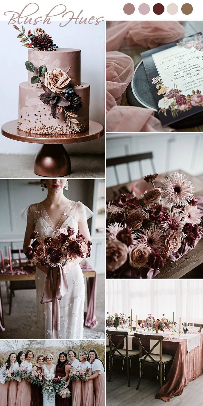 7 Chic and Romantic Blush Pink Modern Wedding Color Ideas -   16 wedding Burgundy theme ideas
