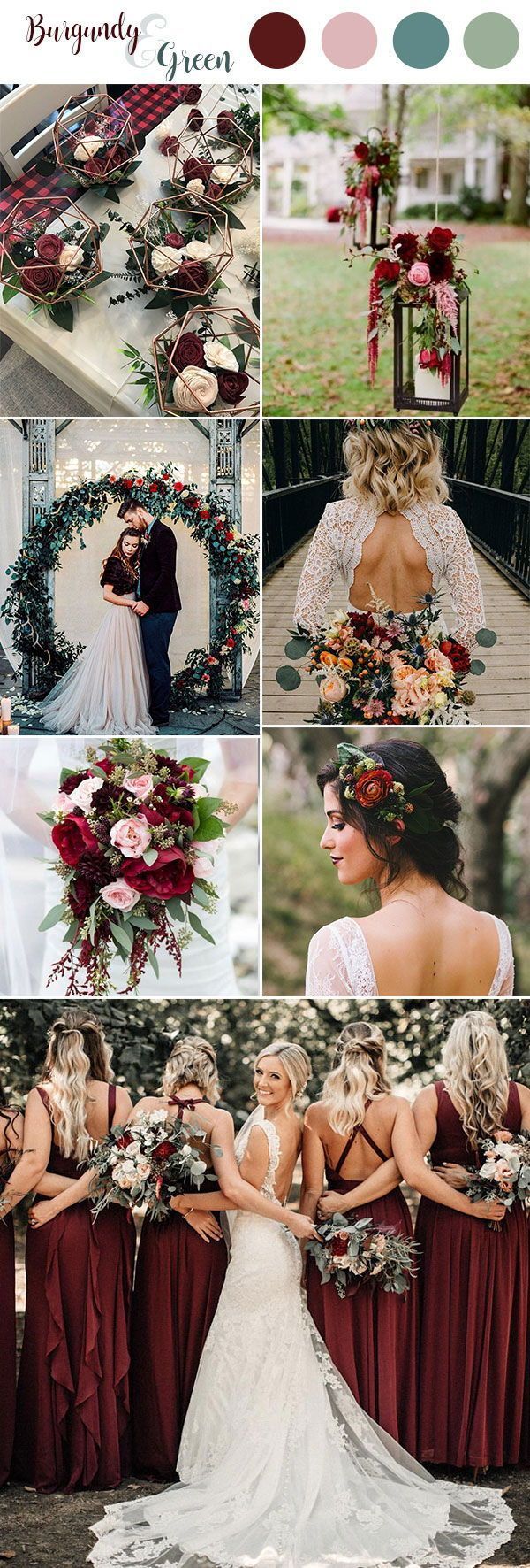 Top 10 Green Wedding Color Ideas For 2019 Trends You'll Love -   16 wedding Burgundy theme ideas