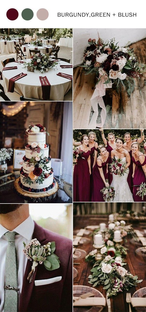 Fall Wedding Colors 2019-Top 10 Color Combination Ideas You'll Love -   16 wedding Burgundy theme ideas