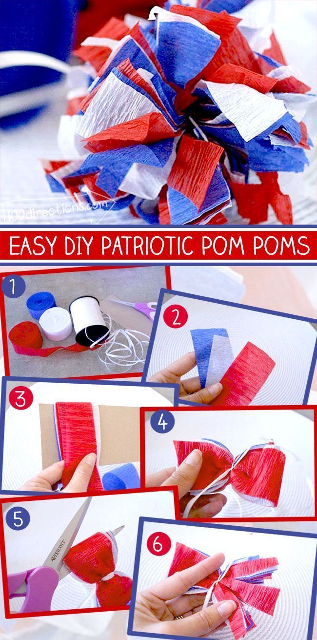 Easy DIY Pom Poms and Patriotic Decor -   17 diy projects Paper pom poms ideas