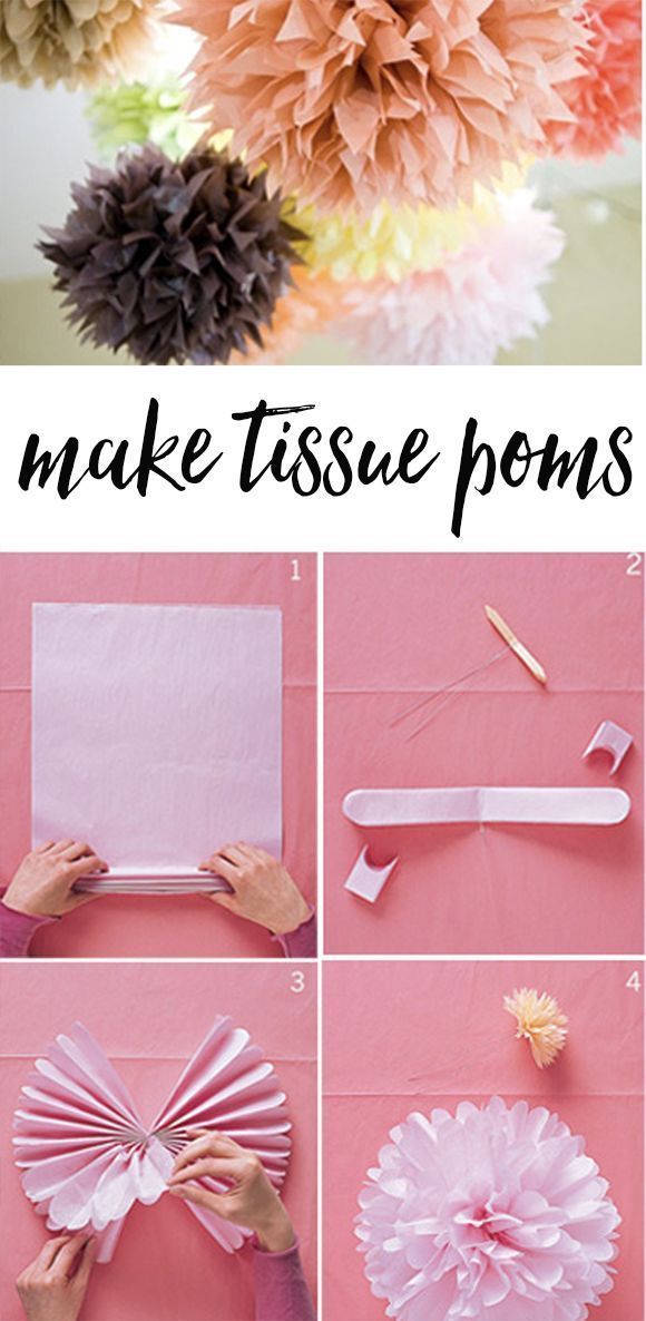 DIY Tissue Paper Pom Poms -   17 diy projects Paper pom poms ideas