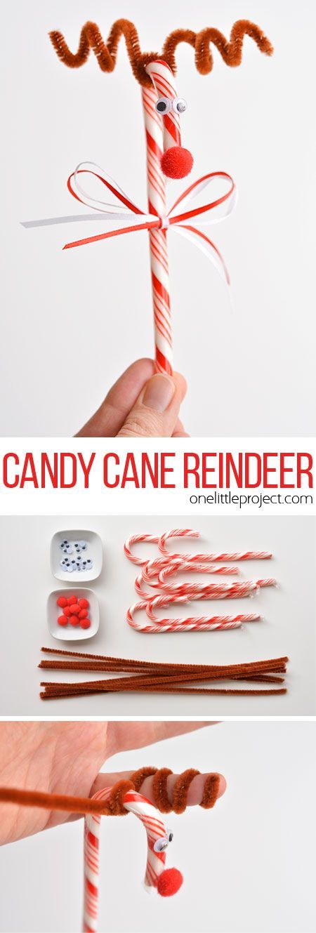 How to Make Candy Cane Reindeer -   17 holiday Crafts school ideas