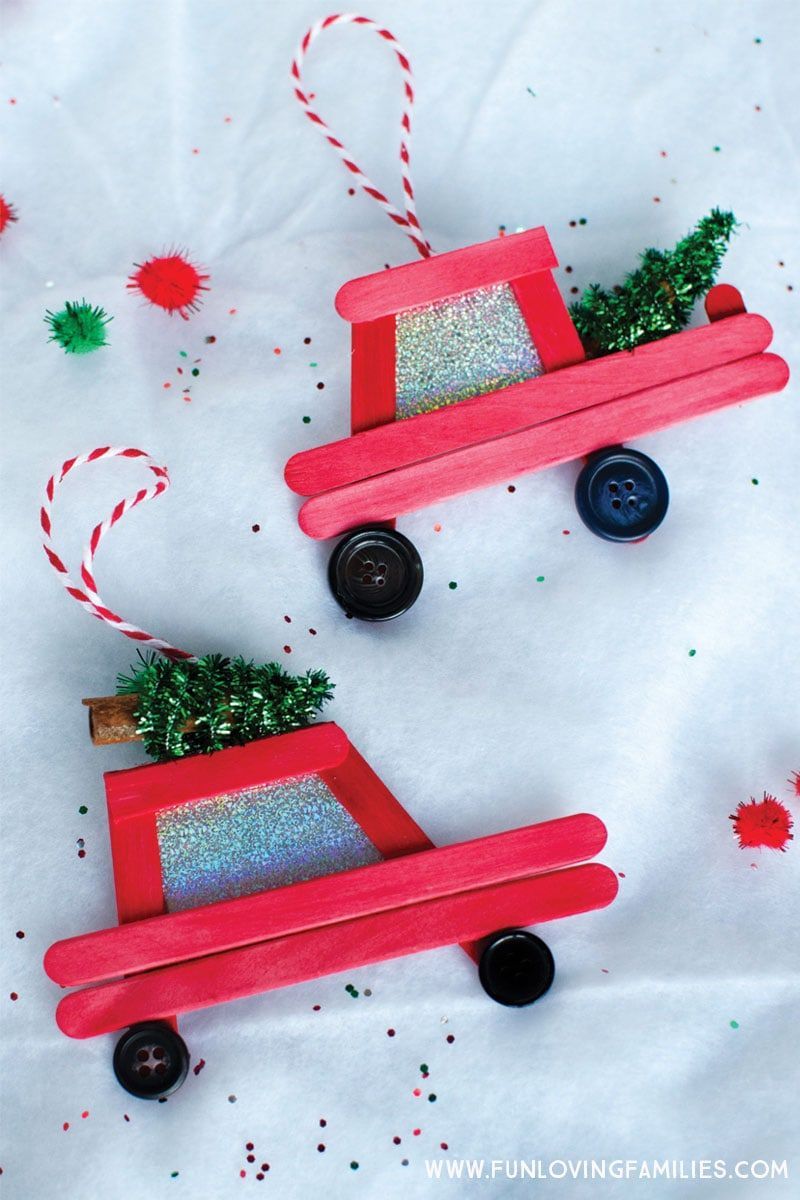 DIY Car and Truck Popsicle Stick Christmas Ornaments -   17 holiday Crafts school ideas