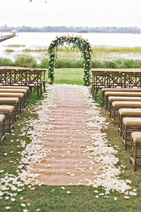 100 FT. Burlap Aisle Runner Rustic Shabby Chic Barn House Wedding Outdoor Woodsy Woodland Theme Romantic Jute Runner Ceremony Decorations -   17 wedding Outdoor country ideas