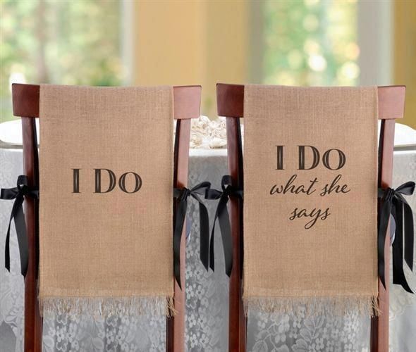 I Do - Burlap Chair Covers -   17 wedding Outdoor country ideas