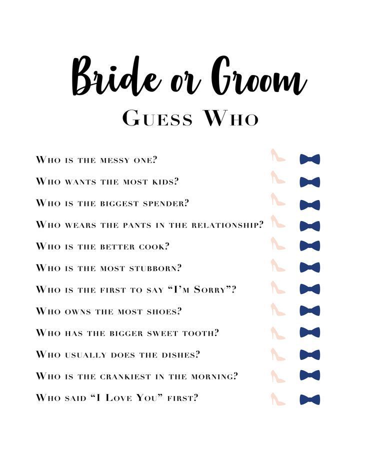 Bachelorette Games, Bridal Shower, Know the Bride, Bride and Groom, Wedding Games, What did he say -   17 wedding Party games ideas