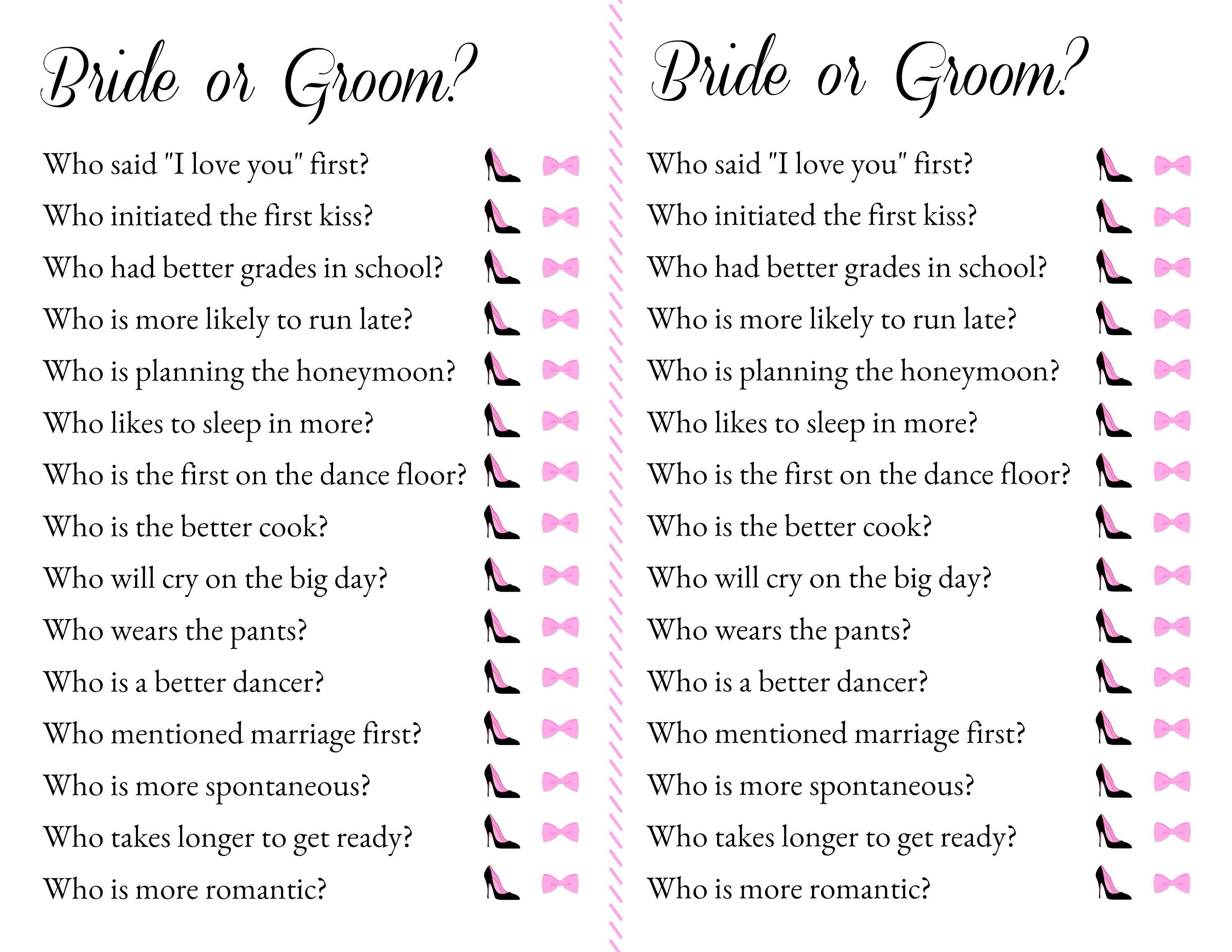 Bridal Shower Engagement Party Games Printable Download -   17 wedding Party games ideas