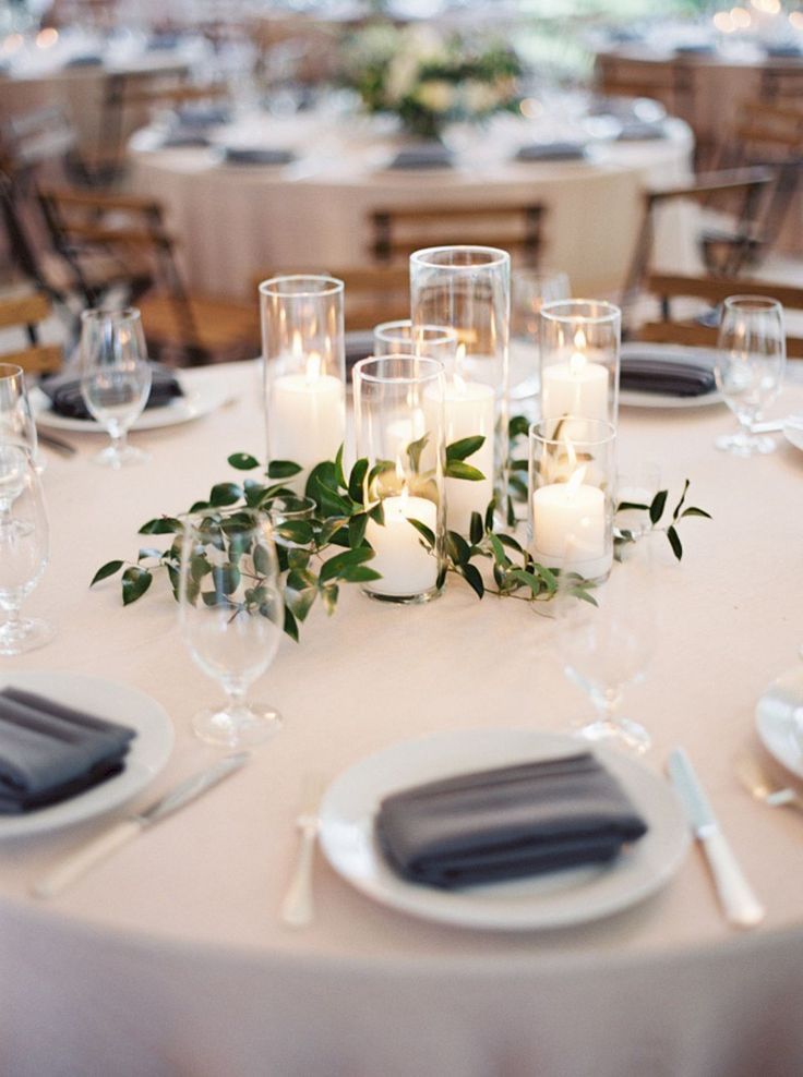 16 Trendy Greenery Wedding Centerpieces with Candles -   17 wedding Simple chic ideas