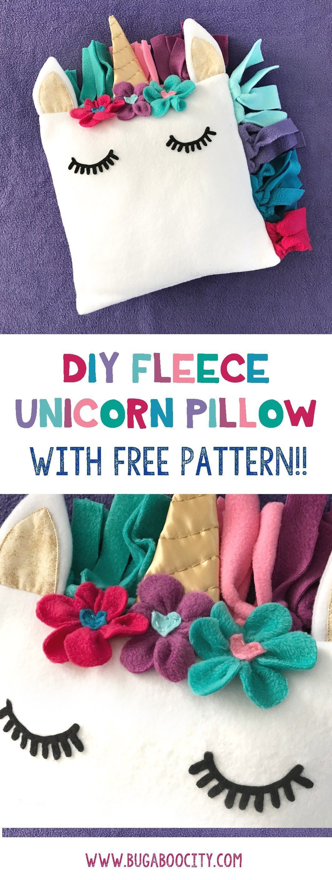 DIY Fleece Unicorn Pillow with Free Pattern -   18 fabric crafts Pillows easy diy ideas