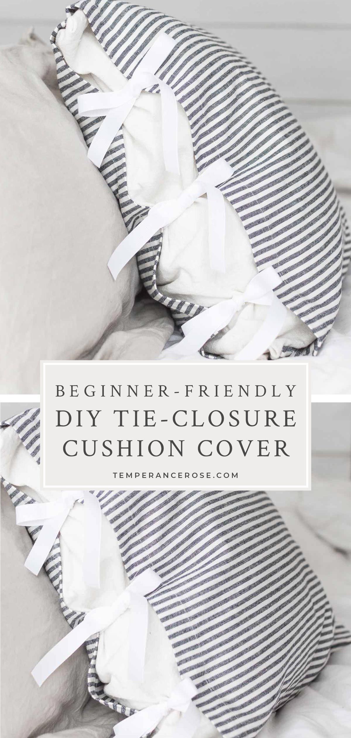 Turn napkins into a DIY ribbon-tie farmhouse cushion / throw pillow cover -   18 fabric crafts Pillows easy diy ideas