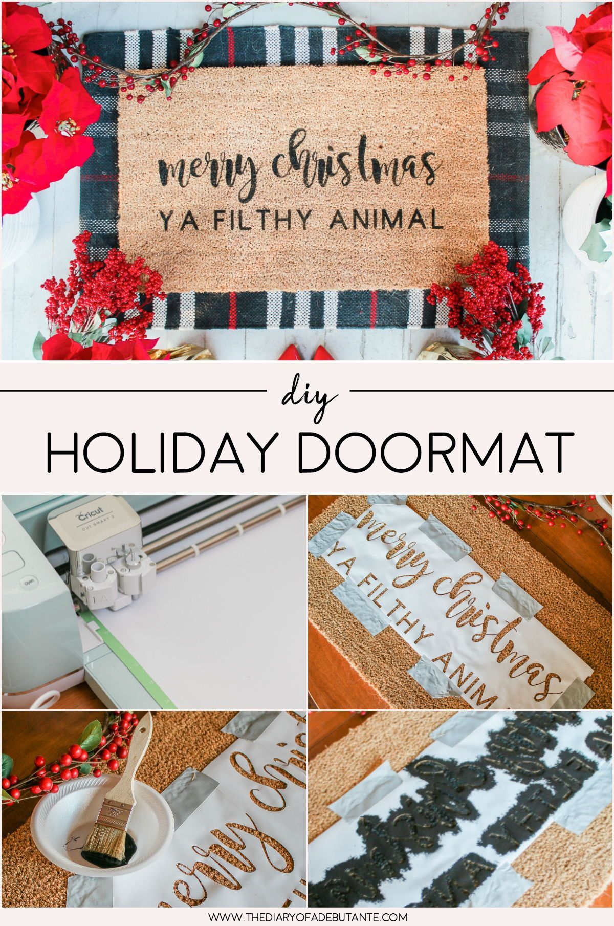 DIY Painted Doormat- Merry Christmas Ya Filthy Animal -   18 holiday Girl simple ideas