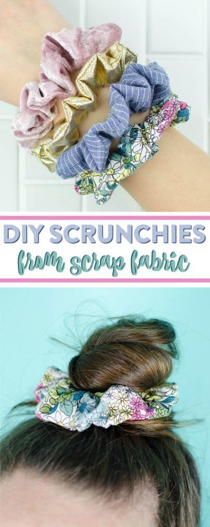 DIY Scrunchies - a great DIY hair accessory from scrap fabric -   22 fabric crafts No Sew scrap ideas