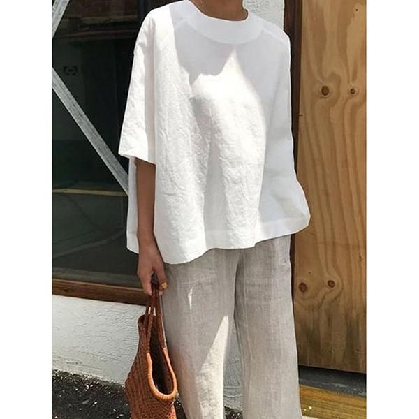 Women's Casual Large Size Solid Color Blouse -   5 dress Korean minimal chic ideas