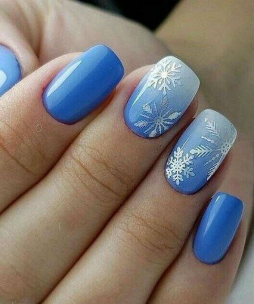 Insane Snowflakes Blue Nail Art Designs You Might Wish to Have This Season -   7 hair Blue nail nail ideas