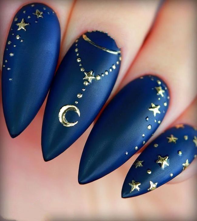7 hair Blue nail nail ideas