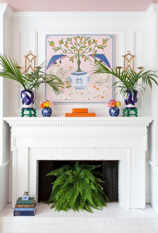 8 room decor Plants fireplaces ideas