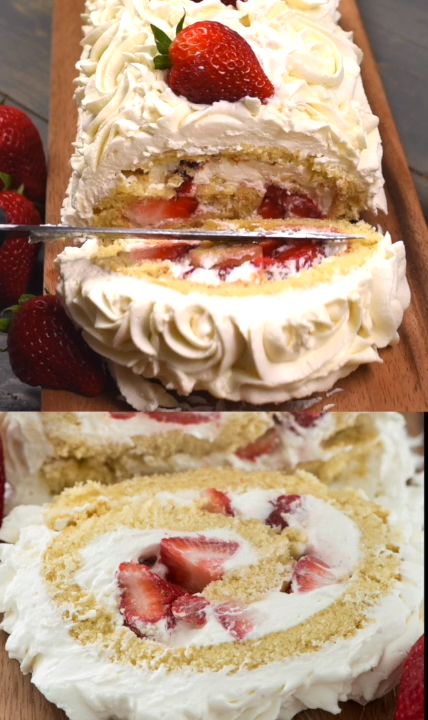 Strawberry Shortcake Cake Roll -   9 cake Strawberry cheesecake ideas