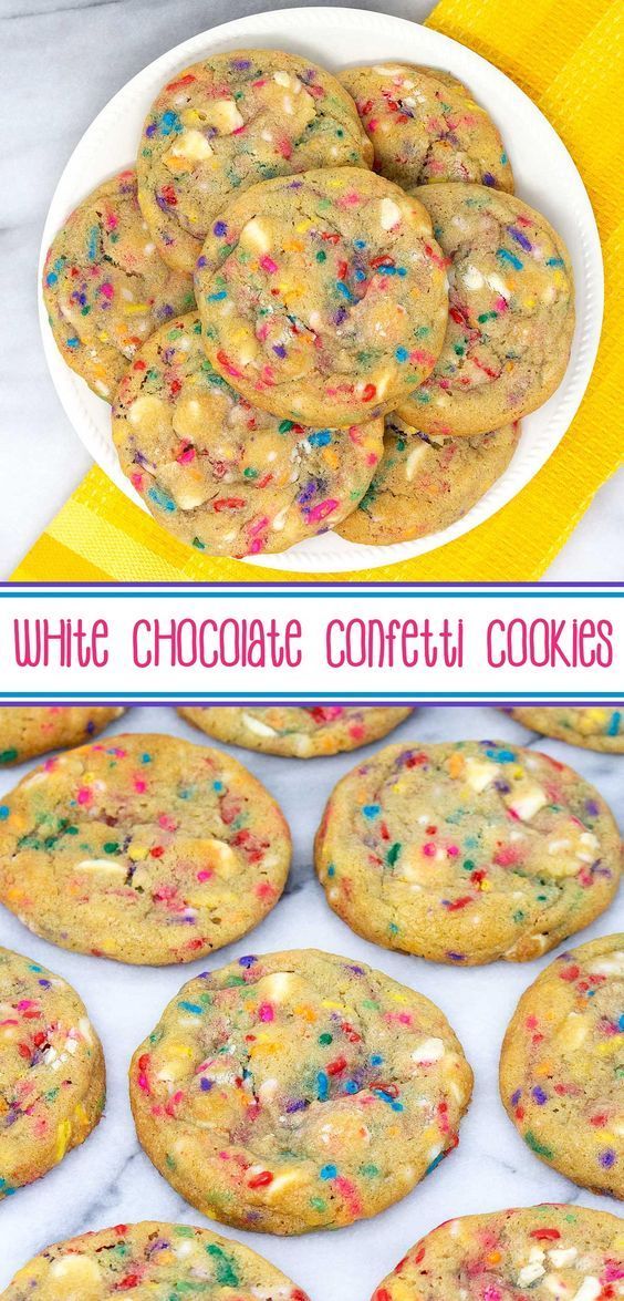 White Chocolate Confetti Cookies -   9 desserts Birthday sprinkles ideas