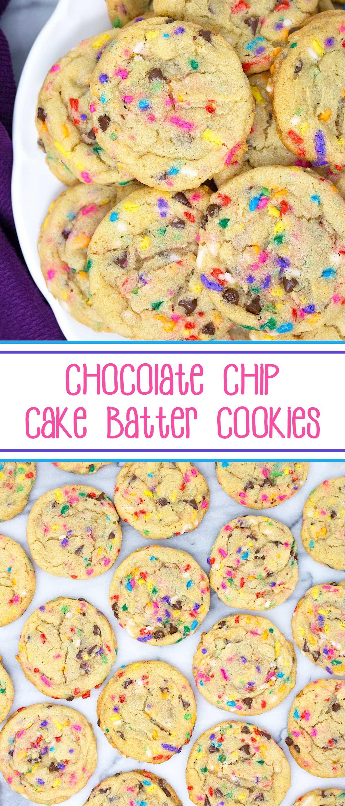 Chocolate Chip Cake Batter Cookies -   9 desserts Birthday sprinkles ideas