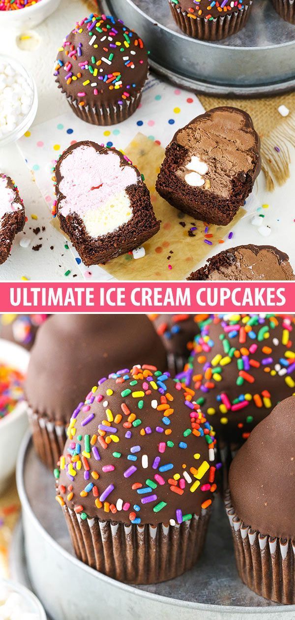 Ultimate Ice Cream Chocolate Cupcakes -   9 desserts Birthday sprinkles ideas