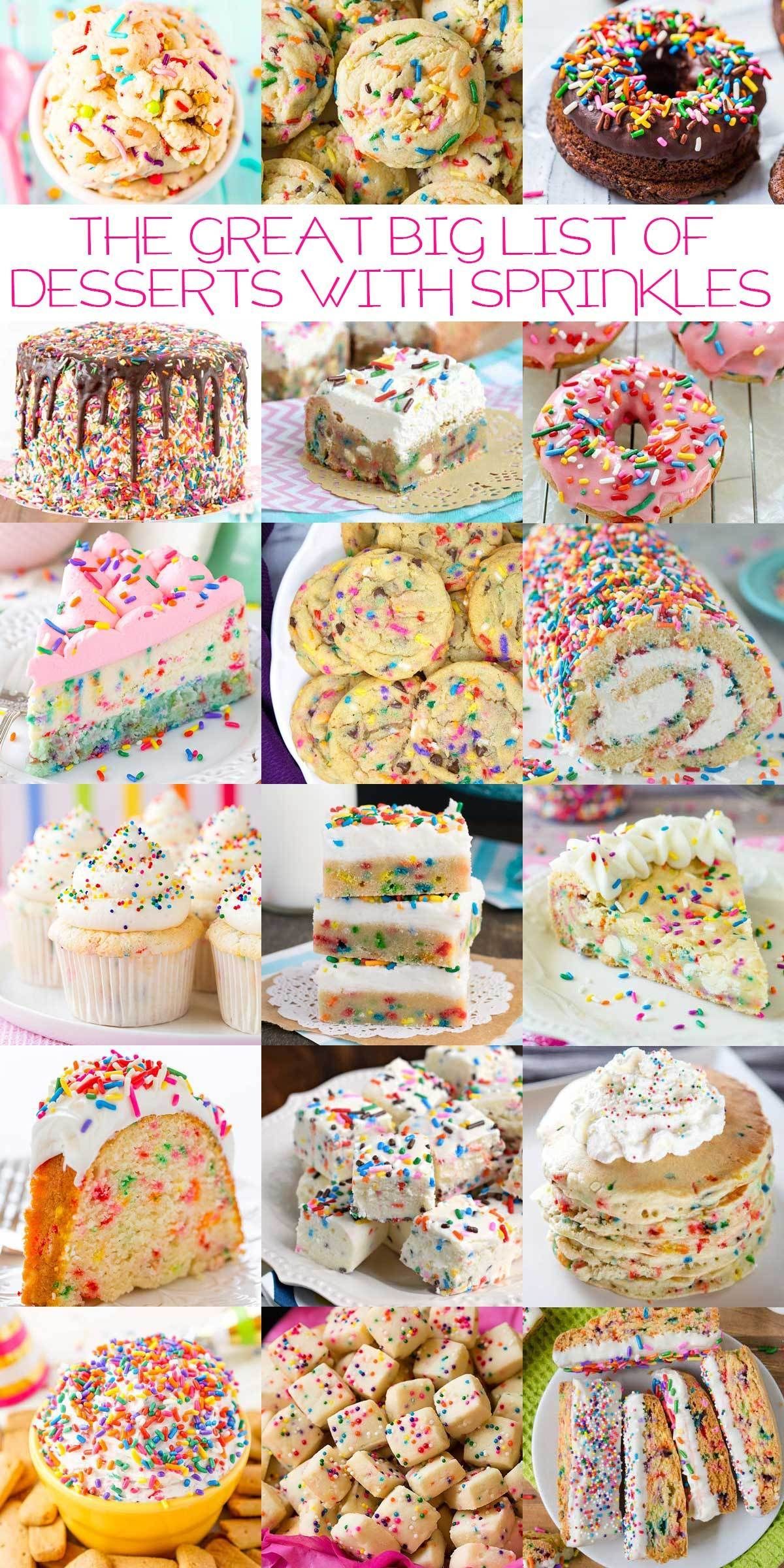 9 desserts Birthday sprinkles ideas