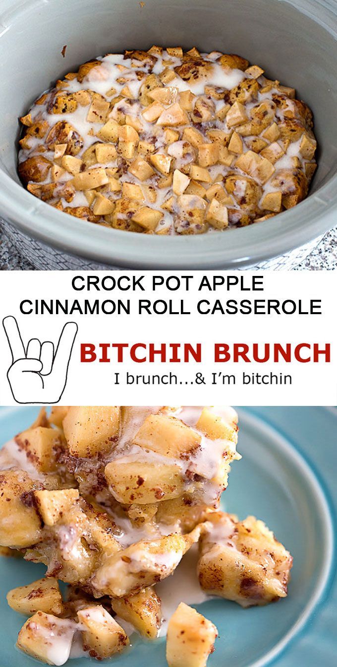 Crock pot apple cinnamon roll casserole -   9 desserts Crockpot brunch ideas