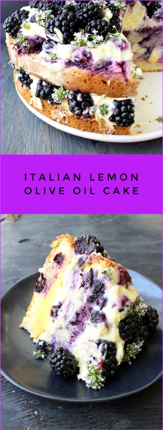 Lemon Olive Oil Cake Recipe with Berries -   10 desserts Italian honey ideas