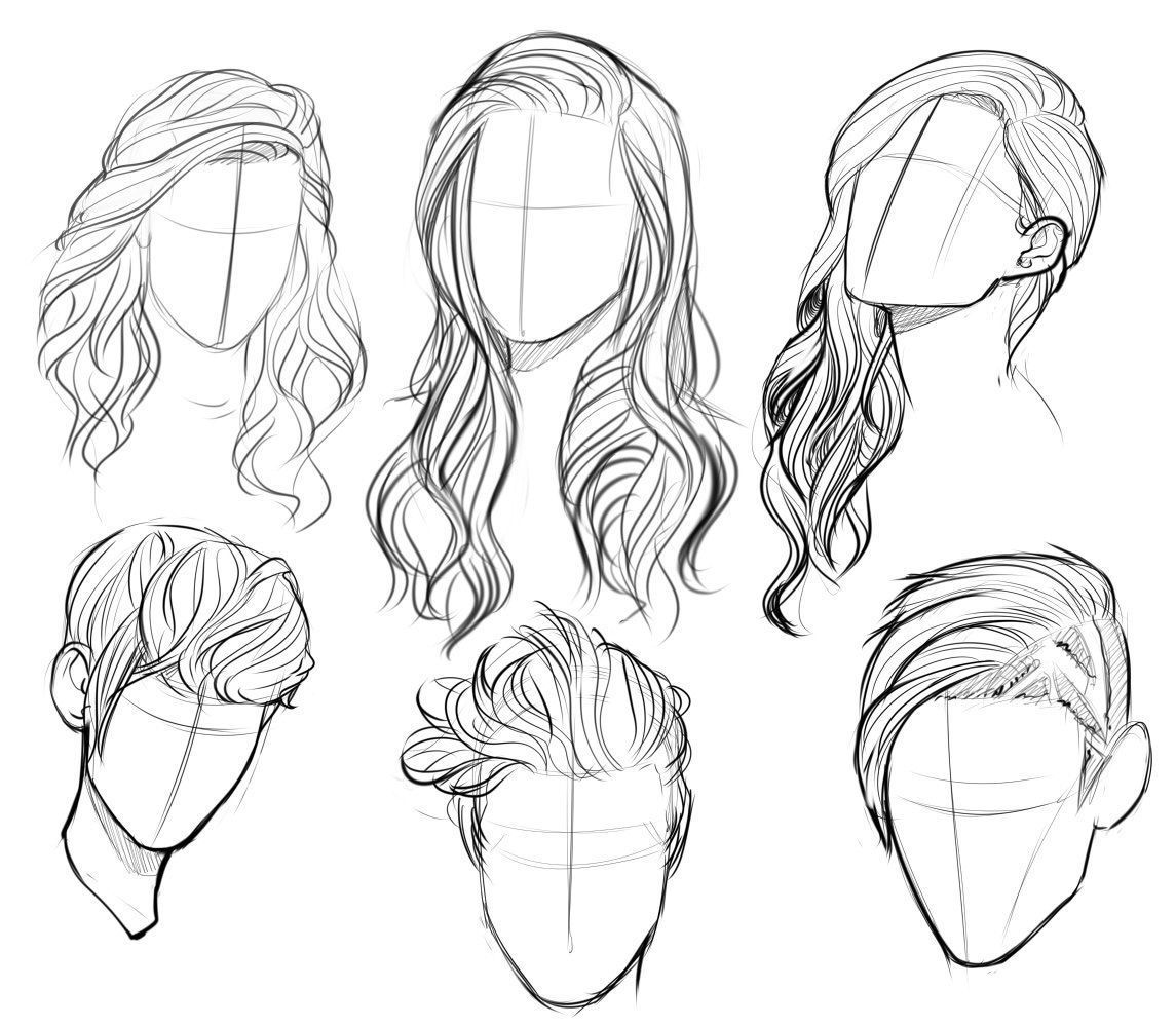 Learn To Draw Faces -   10 hairstyles Drawing pictures ideas