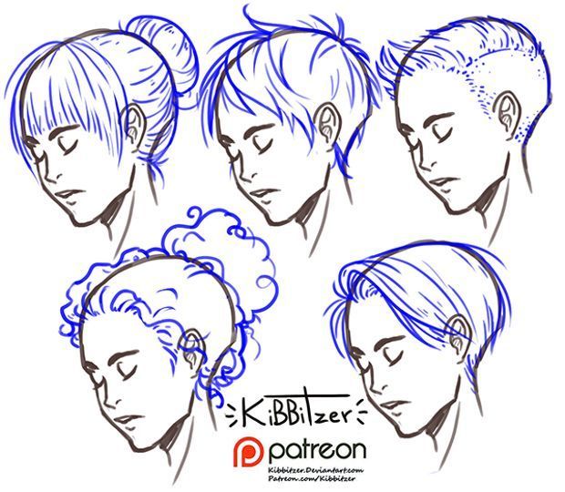 kibbitzer is creating A massive collection of reference sheets -   10 hairstyles Drawing pictures ideas