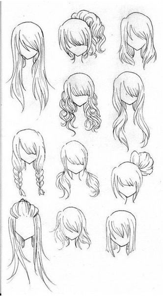 Drawing realistic hair -   10 hairstyles Drawing pictures ideas